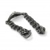 Silver Cross Skull Rolo Chain Bracelet TB30