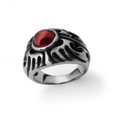 Tribe Ring with Red Crystal TR82