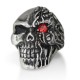 Skull With Red CZ Eye Ring TR62