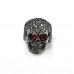 Gothic Skull With Red CZ Eye Ring TR58