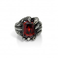 Dragon Claw Ring with Red Crystal  TR84