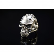 925 Sterling Silver Anger Skull Ring SR39