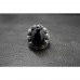 925 Sterling Silver Skull Ring with GENUINE OVAL BLACK AGATE SR41