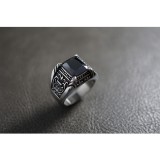 Black Radiant Crystal Silver Ring Ring TR151