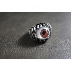 Silver Brown Eye Ball Ring TR159
