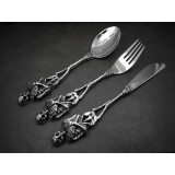 Heavy Silver Skull Table Set (Fork Spoon Knife) KT15