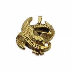 Live to Ride to Live Eagle Gold Pendant TP64